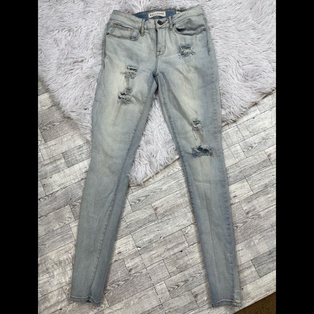 Bullhead Skinny Distressed Boyfriend Jeans